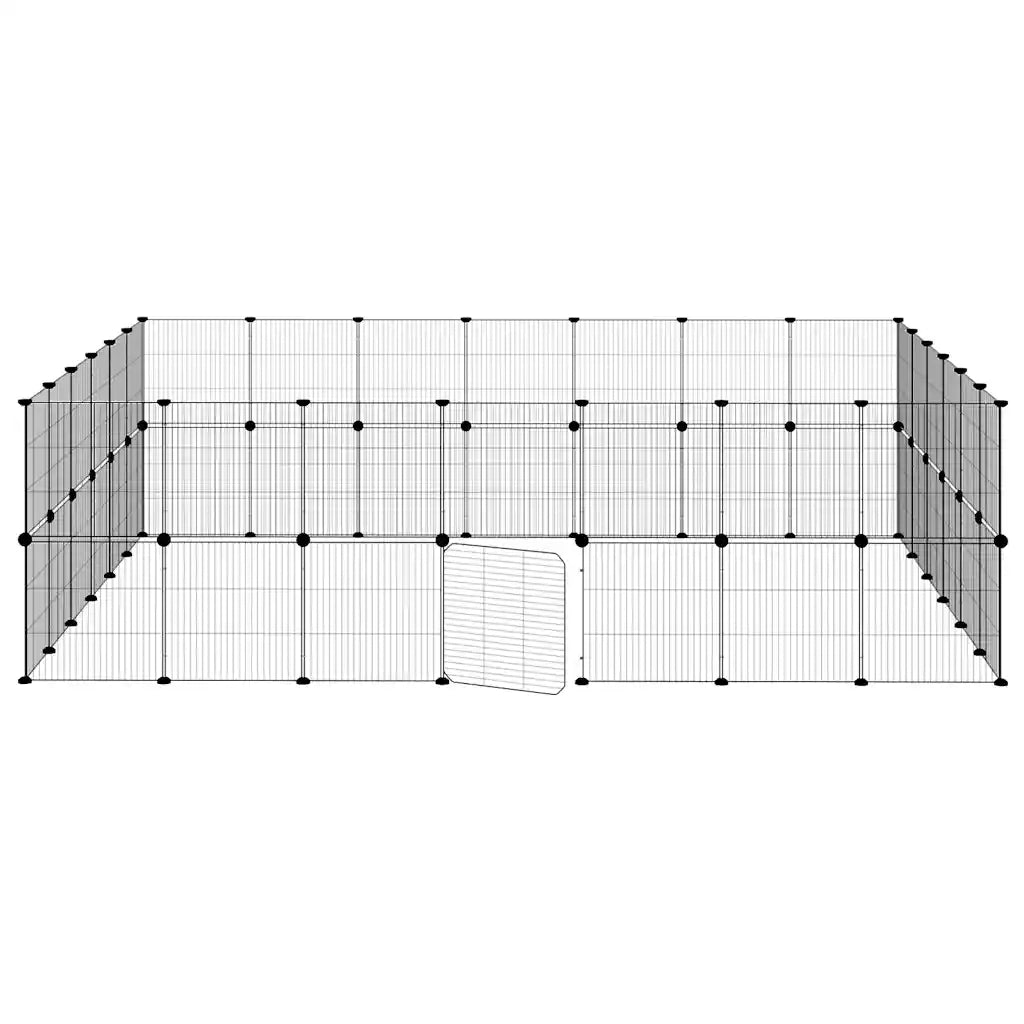 Gabbia per Animali 52 Pannelli con Porta Nero 35x35 cm Acciaio
