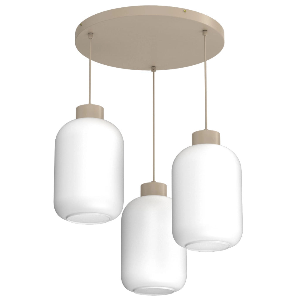 Lampada a sospensione Galante 3xE27 beige vetro Luminex