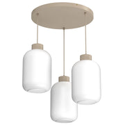 Lampada a sospensione Galante 3xE27 beige vetro Luminex