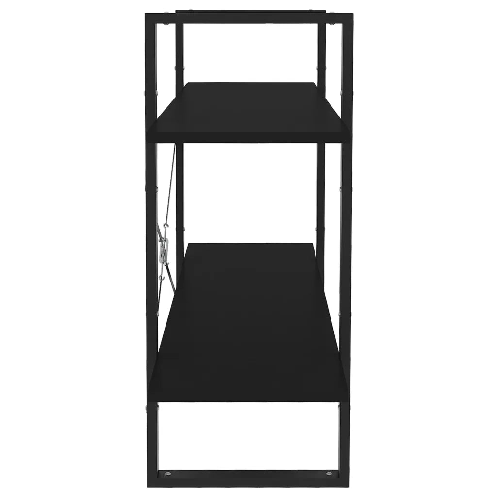 Libreria a 2 Ripiani Nera 100x30x70 cm in Legno Multistrato 806468