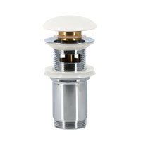 Piletta click clack 1.1/4 in ottone cromato ceramica bianca per lavabo bagno *** finitura- opaco, confezione 1