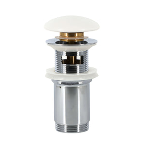 Piletta click clack 1.1/4 in ottone cromato ceramica bianca per lavabo bagno *** finitura- opaco, confezione 1