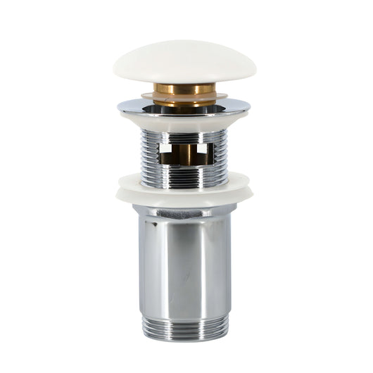 Piletta click clack 1.1/4 in ottone cromato ceramica bianca per lavabo bagno *** finitura- opaco, confezione 1