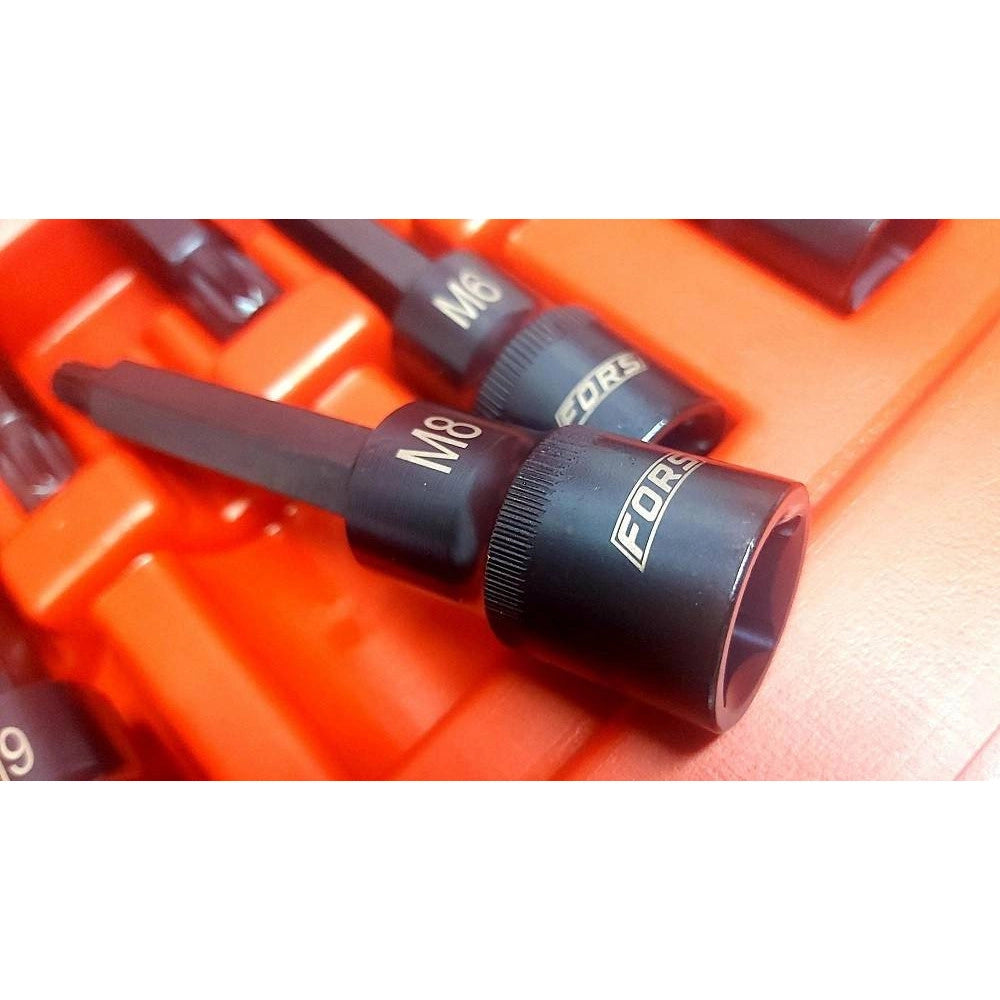 Trade Shop - Set 26 Pezzi Chiavi A Bussola Inserti Millerighe Xzn 1/2" Da M5 A M16 Fs-43614 -