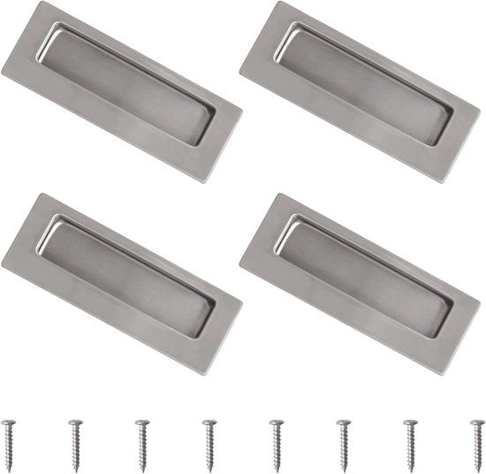 Porta Scorrevole da Incasso in Acciaio Inossidabile - Set da 4 Pezzi