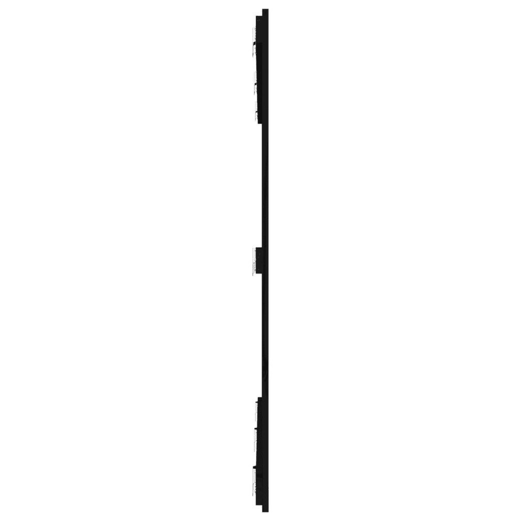 Testiera da Parete Nera 166x3x110 cm in Legno Massello di Pino