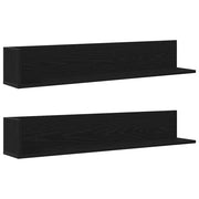 2 pz Mensole da Parete | Scaffali a Parete | Ripiano a parete Nere 100x16,5x16,5 cm Legno Multistrato