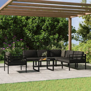 Set Divani da Giardino 7 pz con Cuscini in Alluminio Antracite 3107795