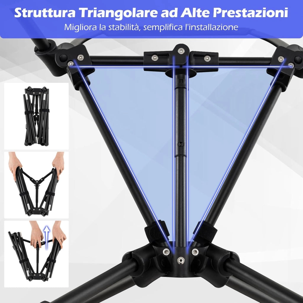 Sedia da Campeggio Portatile, Sedia Ergonomica Pieghevole da Zaino con Schienale Alto, Braccioli, Cusino e Borsa da Trasporto, Poltrona da Esterno per Spiaggia e Picnic, Portata 150 kg
