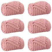 Coperte da Pile 6 pz Rosa 200 x 150 cm Panno