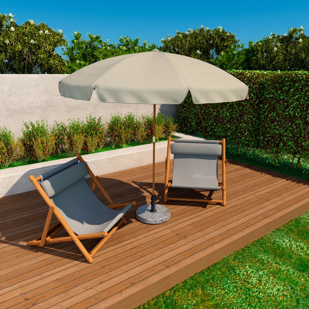 Pietra - Base per Ombrellone da Giardino Rotondo Ø45 cm 25 Kg in Pietra Grigio