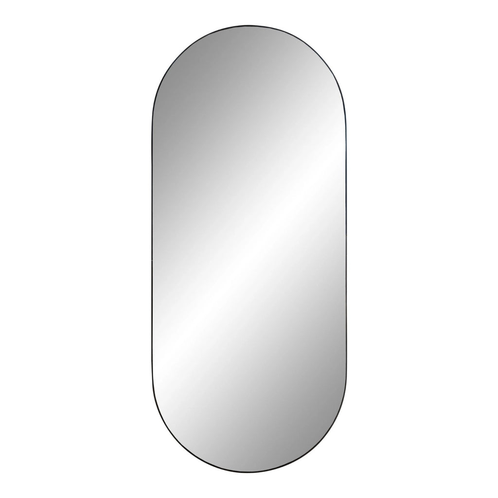 Specchio con Cornice Jersey, Argento, Metallo, 35x80x0,5 cm