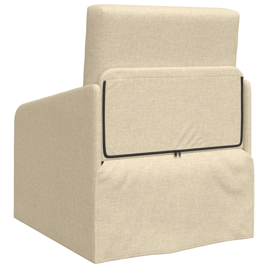 Divano Letto 2 in 1 Panna 65x80x83 cm Tessuto