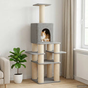 Albero per gatti con pali per graffiare in sisal Grigio Chiaro 42033040