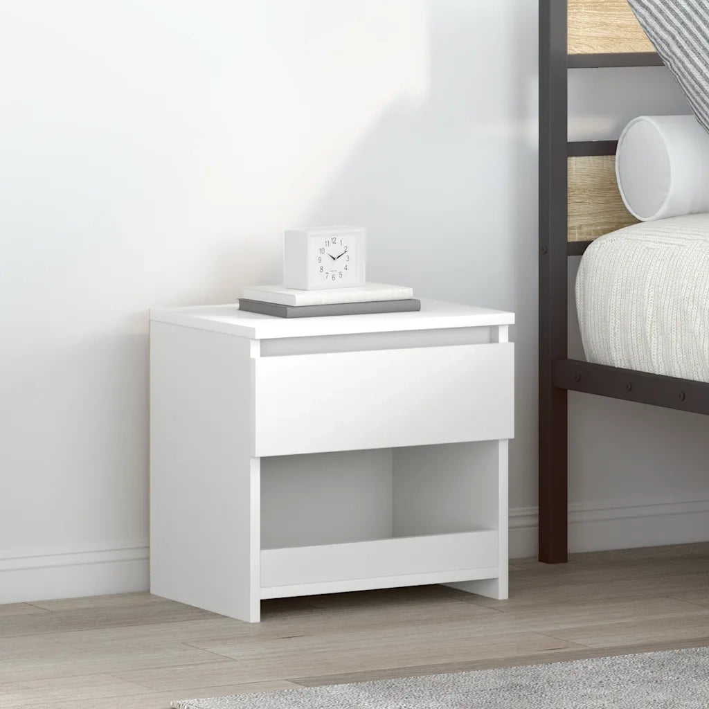 Comodino Bianco 40x30x39 cm in Legno Ingegnerizzato cod mxl 31289
