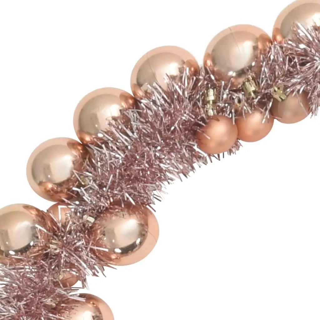 Ghirlanda di Palline di Natale Oro rosa 186 cm Polistirolo 42019697