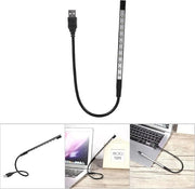 Mini lampada USB con 10 lampadine LED flessibili per laptop alimentata da USB - nero
