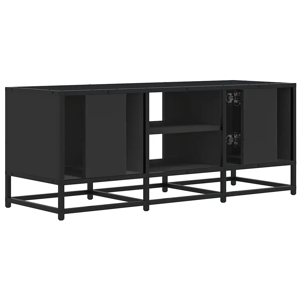 Mobile Porta TV Nero 100x35x41 cm in Truciolato e Metallo