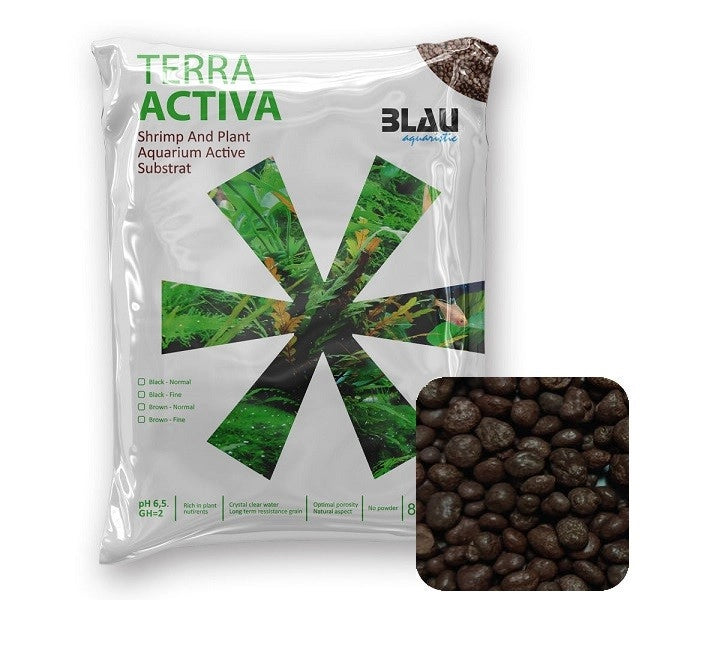 Blau Aquaristic Terra Activa Brown Normal 2-4mm 2L - substrato fertile per acquari piantumati