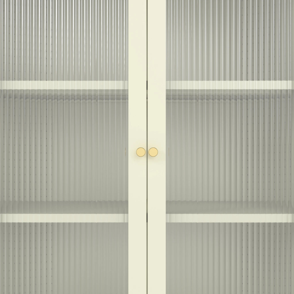 Armadio in metallo e vetro verde lime 180cm YASMINE