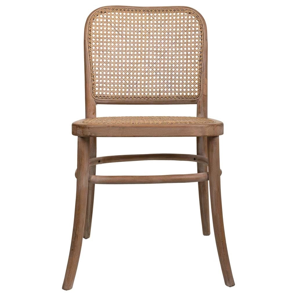 Sedia in legno e rete marrone 44x40x48/83h