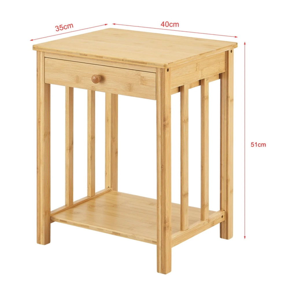Set di 2 tavolini laterali in bambù 51 x 40 x 35 cm naturale 03_0009711