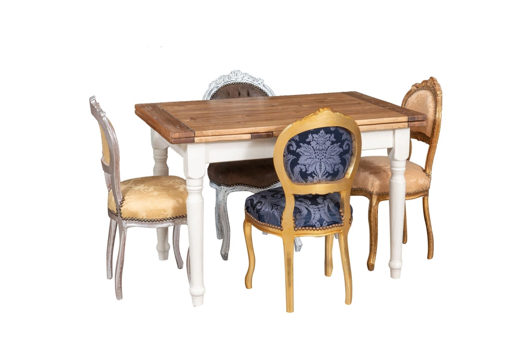 Biscottini Sedia stile francese Luigi XVI in legno massello di faggio ORO/ROSSO Offerta