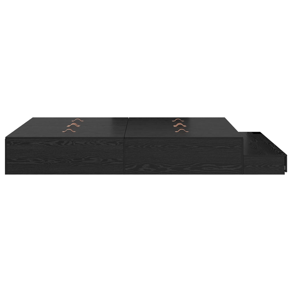 Struttura letto in rovere nero 140x200 cm