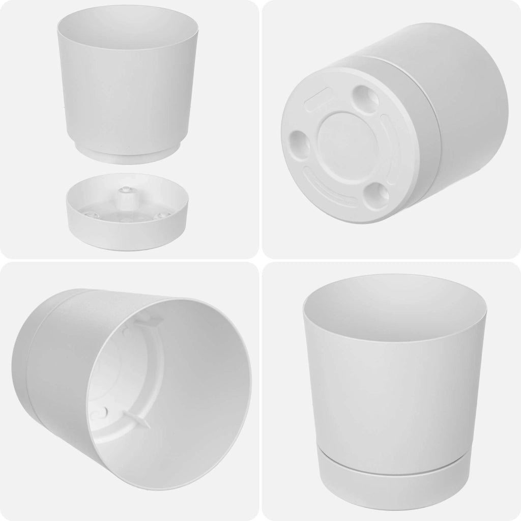 Vaso da fiori KADAX con supporto, rotondo, in plastica, 34,5 cm