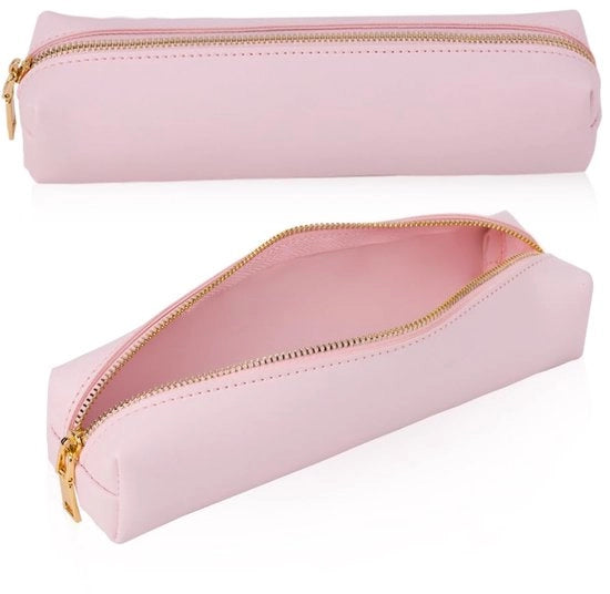 Etui in PU pelle, contenitore per cosmetici, contenitore per ufficio, contenitore, contenitore (rosa)