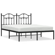Letto matrimoniale | Letto per adulti | Giroletto con Testiera in Metallo Nero 140x200 cm