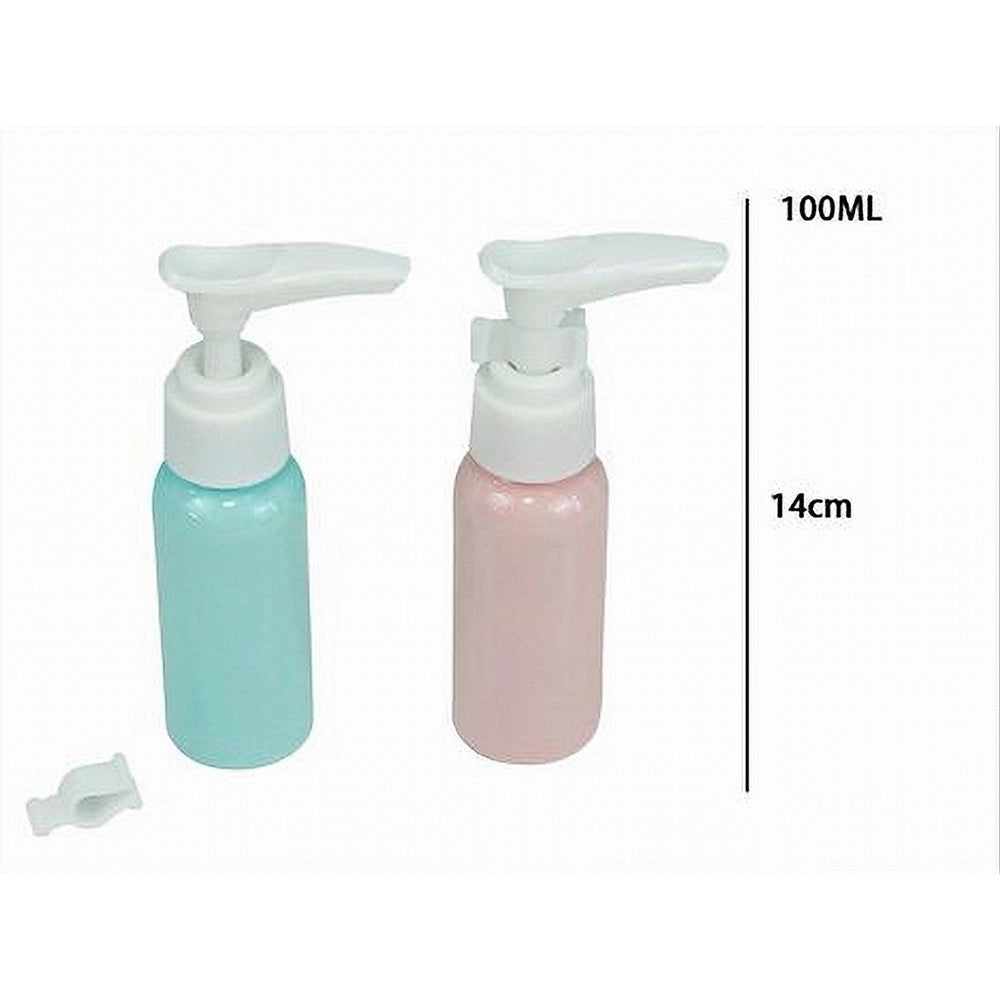Trade Shop - Set 4pz Bottiglia Da Viaggio Flacone Vuoto 100ml Con Erogatore Per Lozione 79378 -
