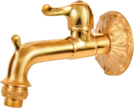 Valvola di scarico 11275, 1/2", ottone lucidato, grande distanza dalla parete, supporto di parete massiccio