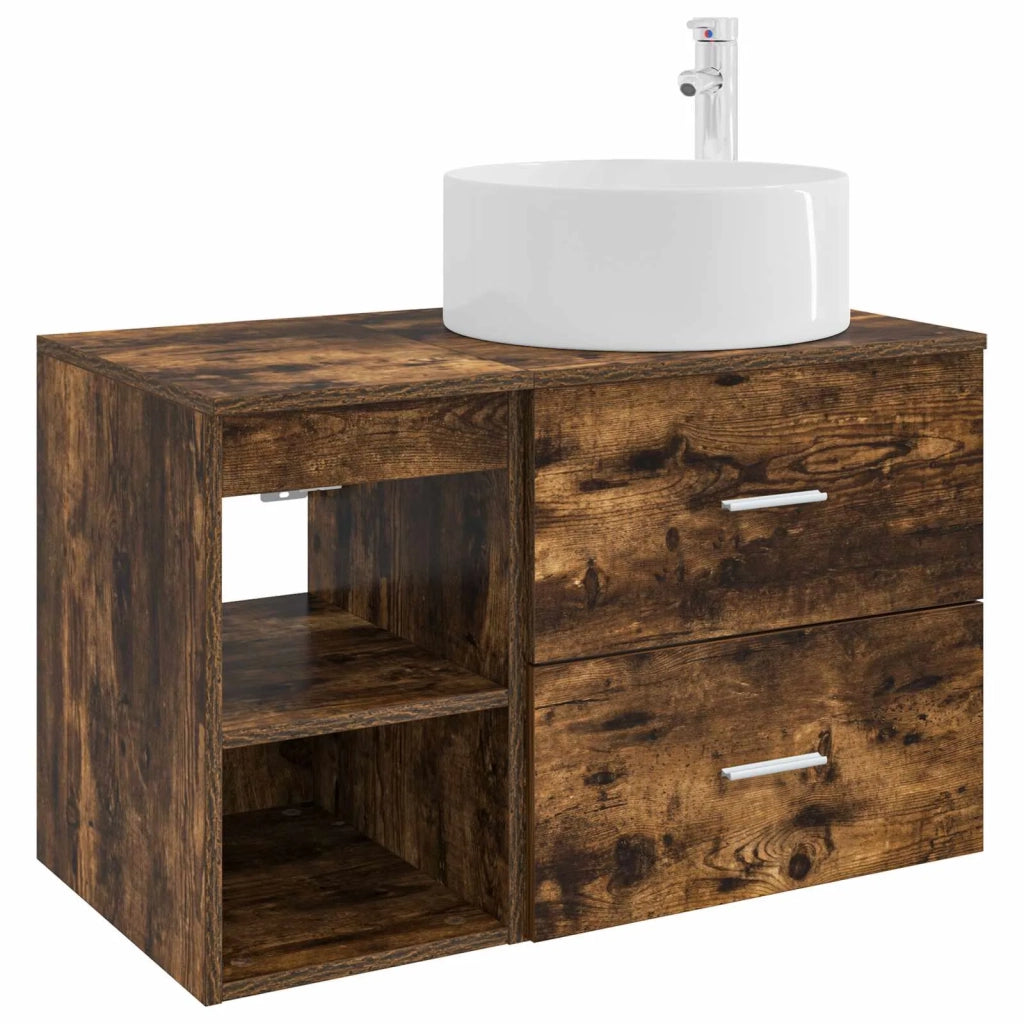 Set di mobili per il bagno 2 pcs Rovere Fumo 3403932