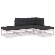 Set Divani da Giardino 4 pz | Set Salotto da Giardino con Cuscini Legno Massello Pino