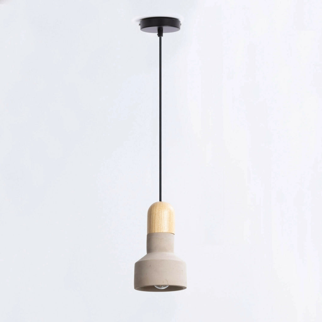 Lampadario a sospensione cemento Vintage Con attacco E27 max 60W Per soffitto Con Lampada LED 6500K
