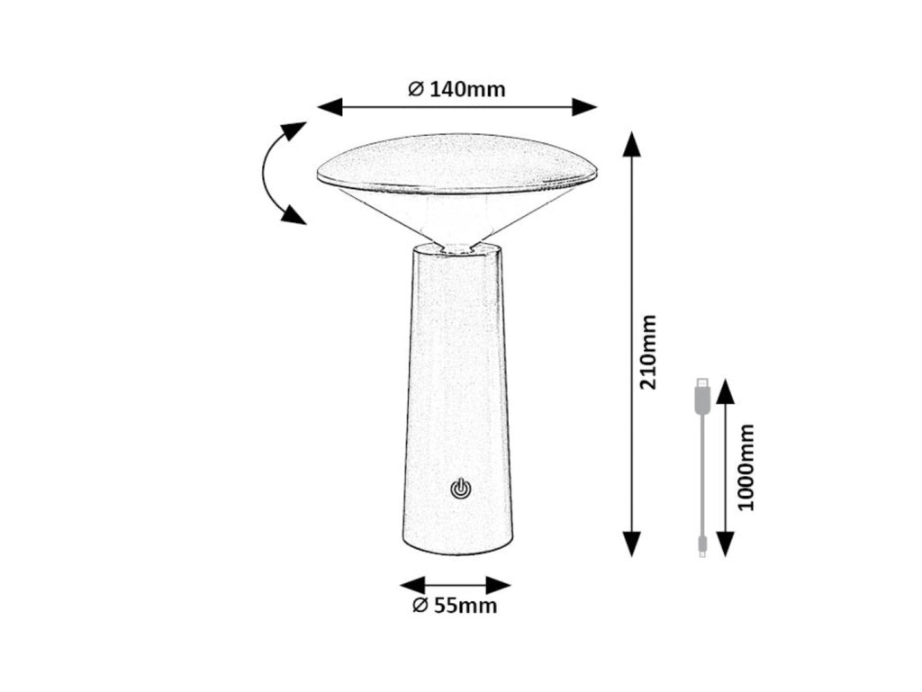 Lampada da tavolo Rabalux Polperro bianca LED 3W USB-C
