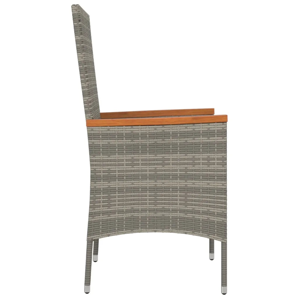 Sedie da Giardino con Cuscini 2 pz | Sedie da Esterno in Polyrattan Grigie