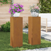 Portavasi da Esterno Pilastro 2 pcs 24x24x75 cm Acciaio Inossidabile