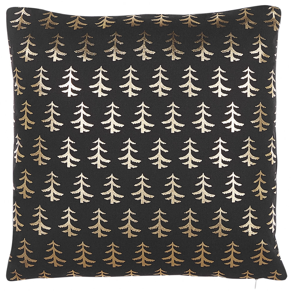 Set di 2 cuscini decorativi con alberi di Natale 45 x 45 cm nero