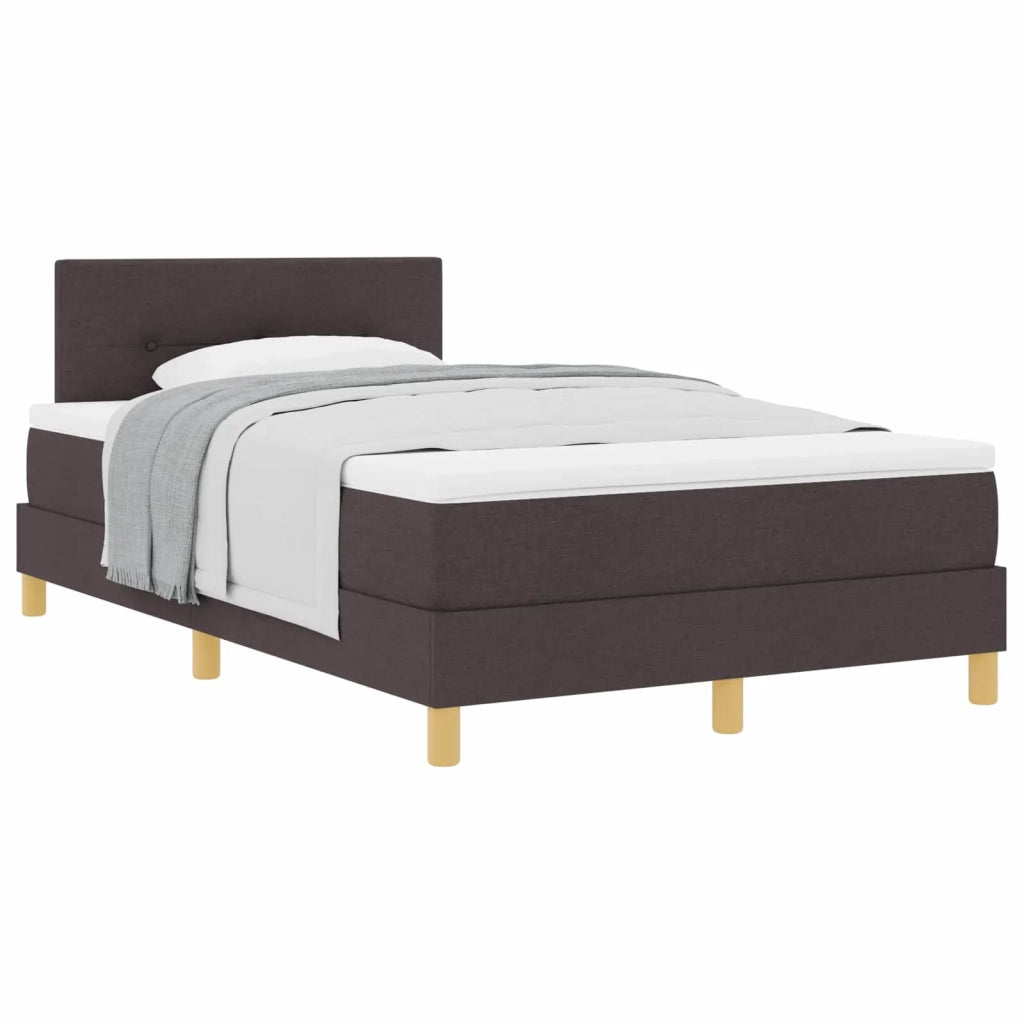 Letto a molle con cuscino Marrone Scuro 120 x 200 cm Tessuto 3338912