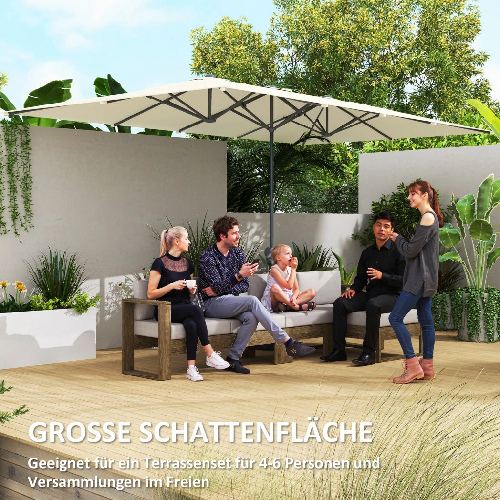 Ombrellone da giardino 12 stecche ¨C zephmum ¨C crema 451x264 cm
