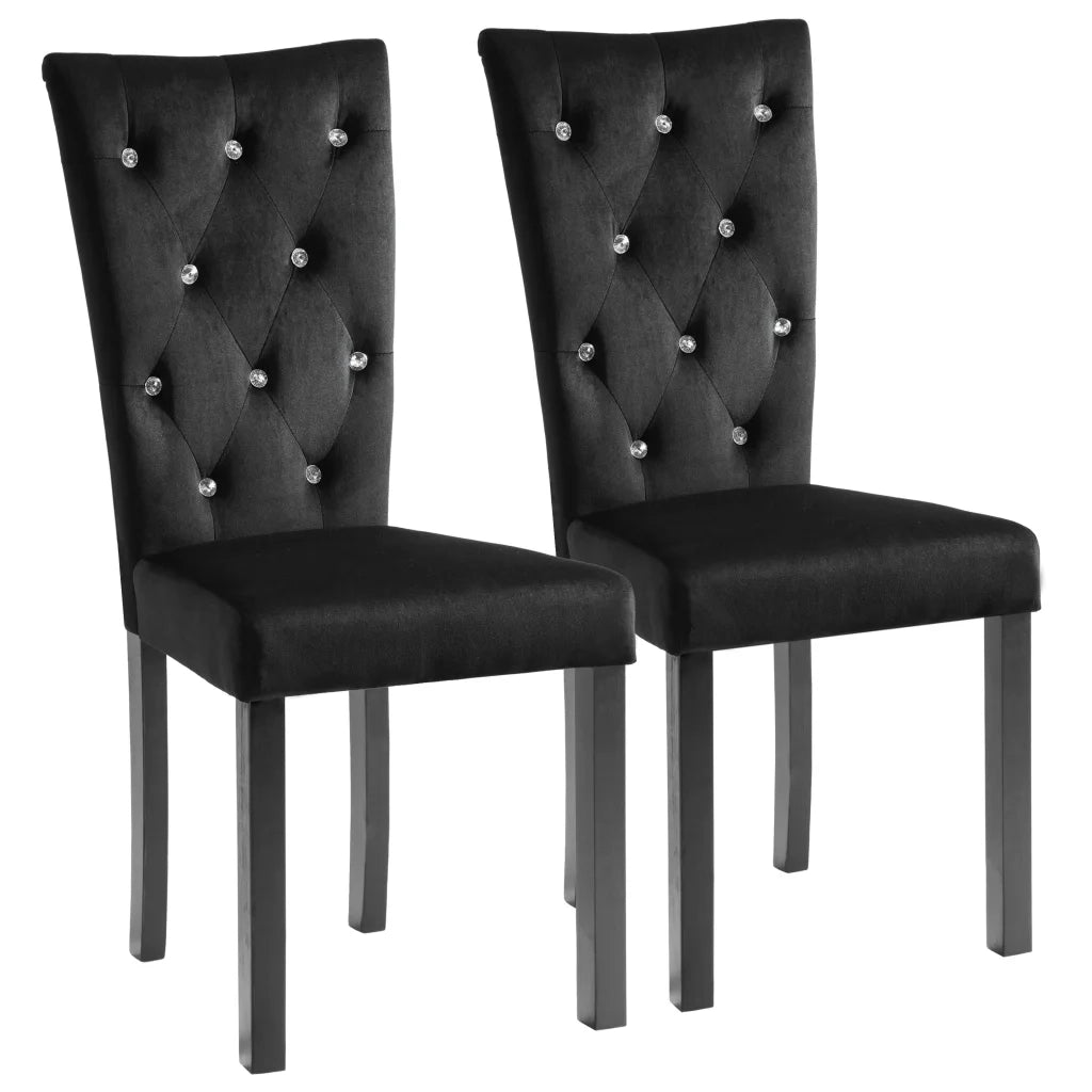 Sedie da Pranzo 2 pz Nere in Vellutocod mxl 70523