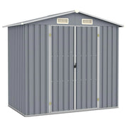 Casetta da giardino cabina ripostiglio casetta da esterno robusta casetta per attrezzi 205 x 129 x 183 cm acciaio zincato grigio 02_0022232