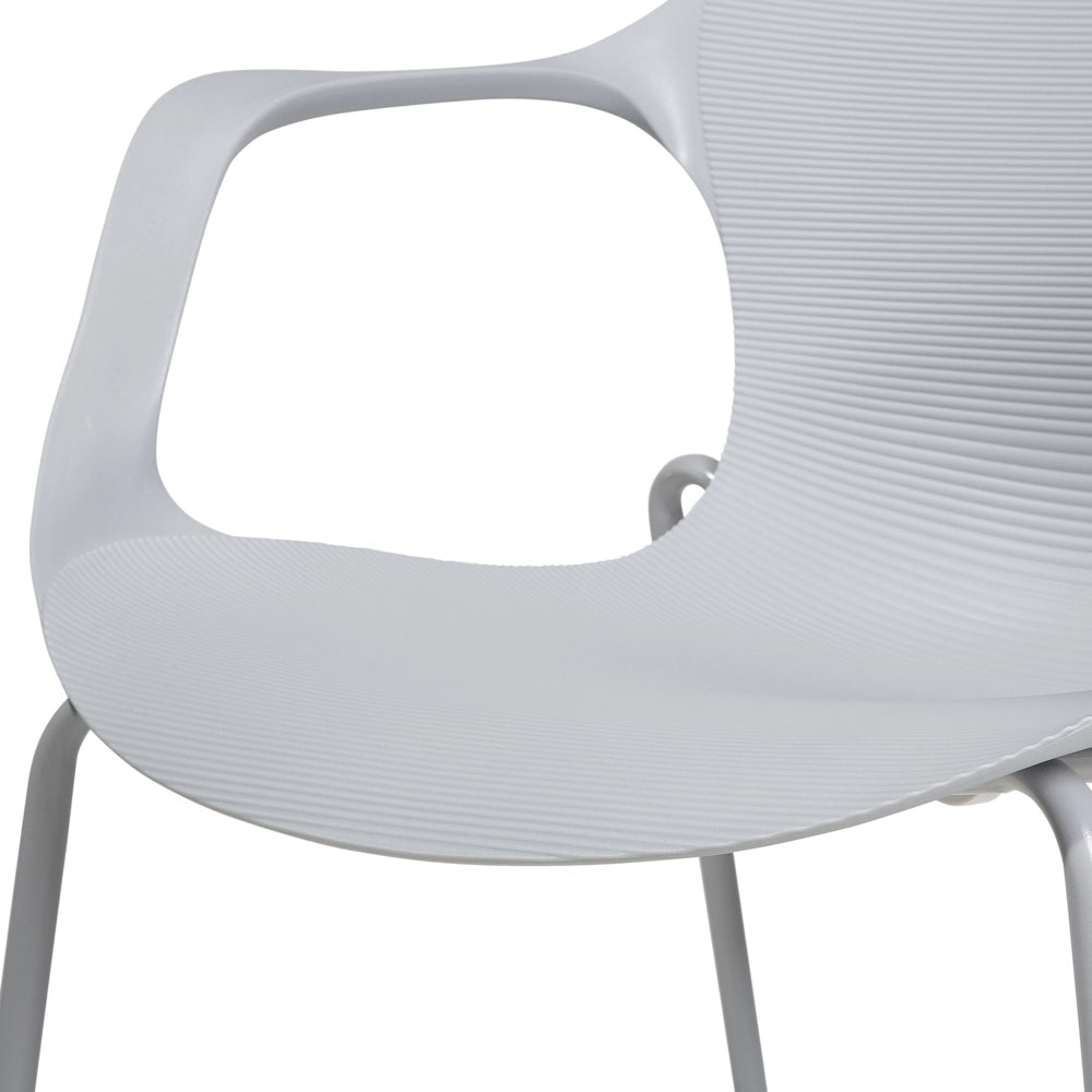 Set di 2 Sedie da Pranzo in Metallo Grigio Stile Industriale Moderno