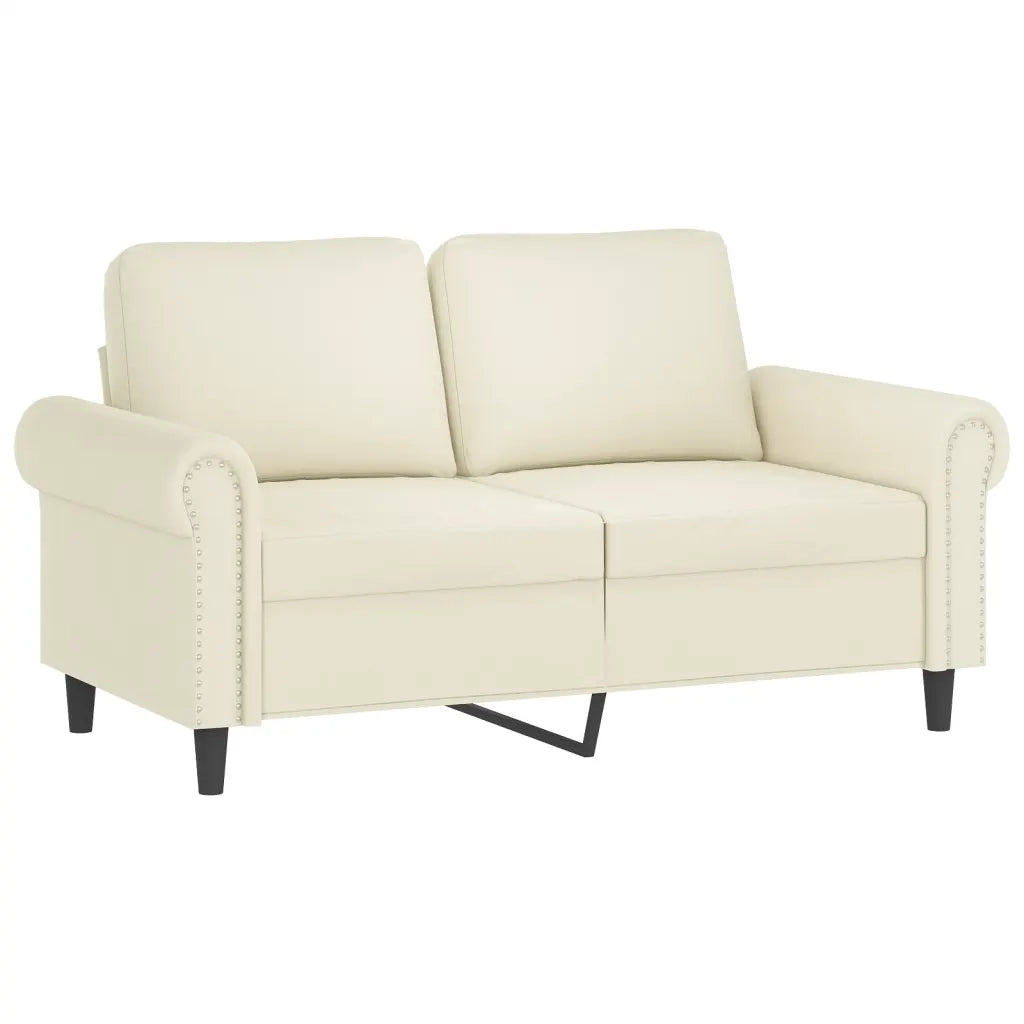 Set di Divani 3 pz con Cuscini Crema in Velluto 3202198