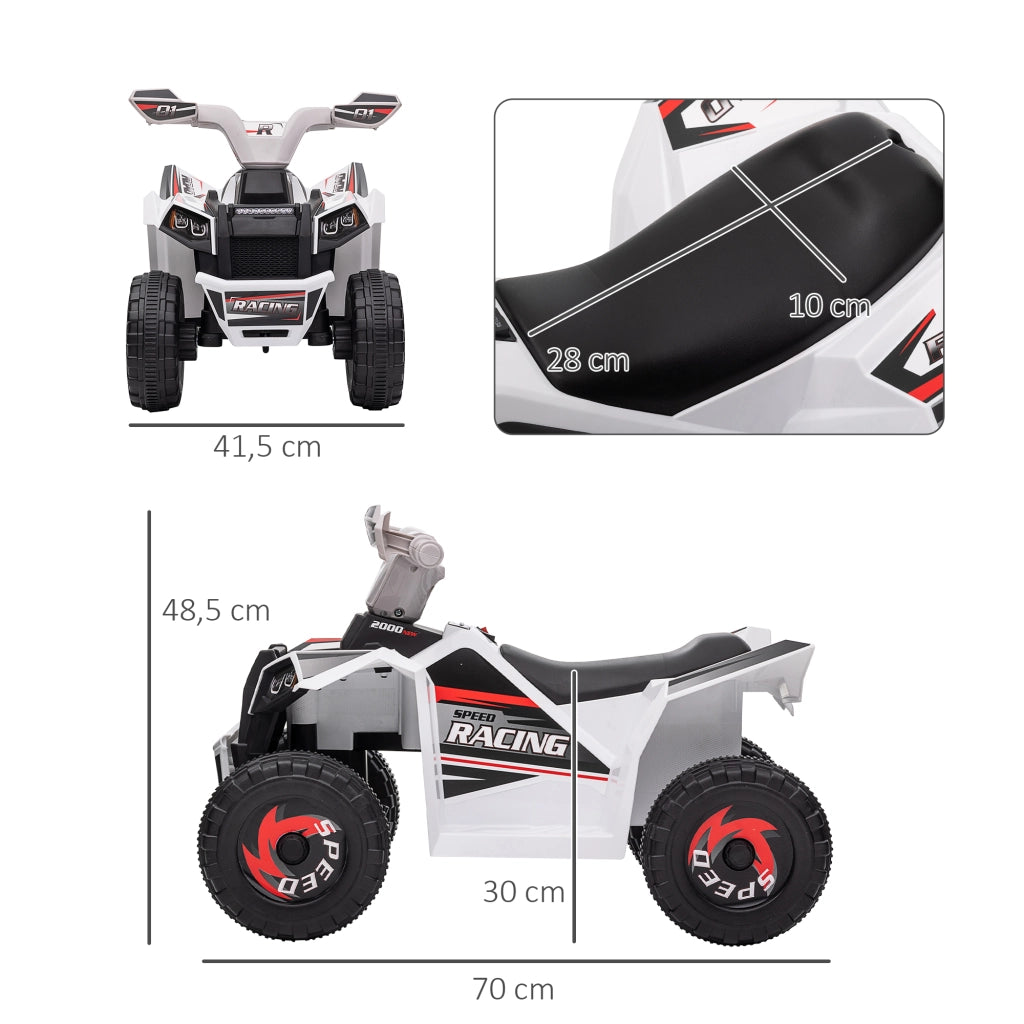 Quad Elettrico per Bambini 6V ¨C zephmum ¨C Bianco