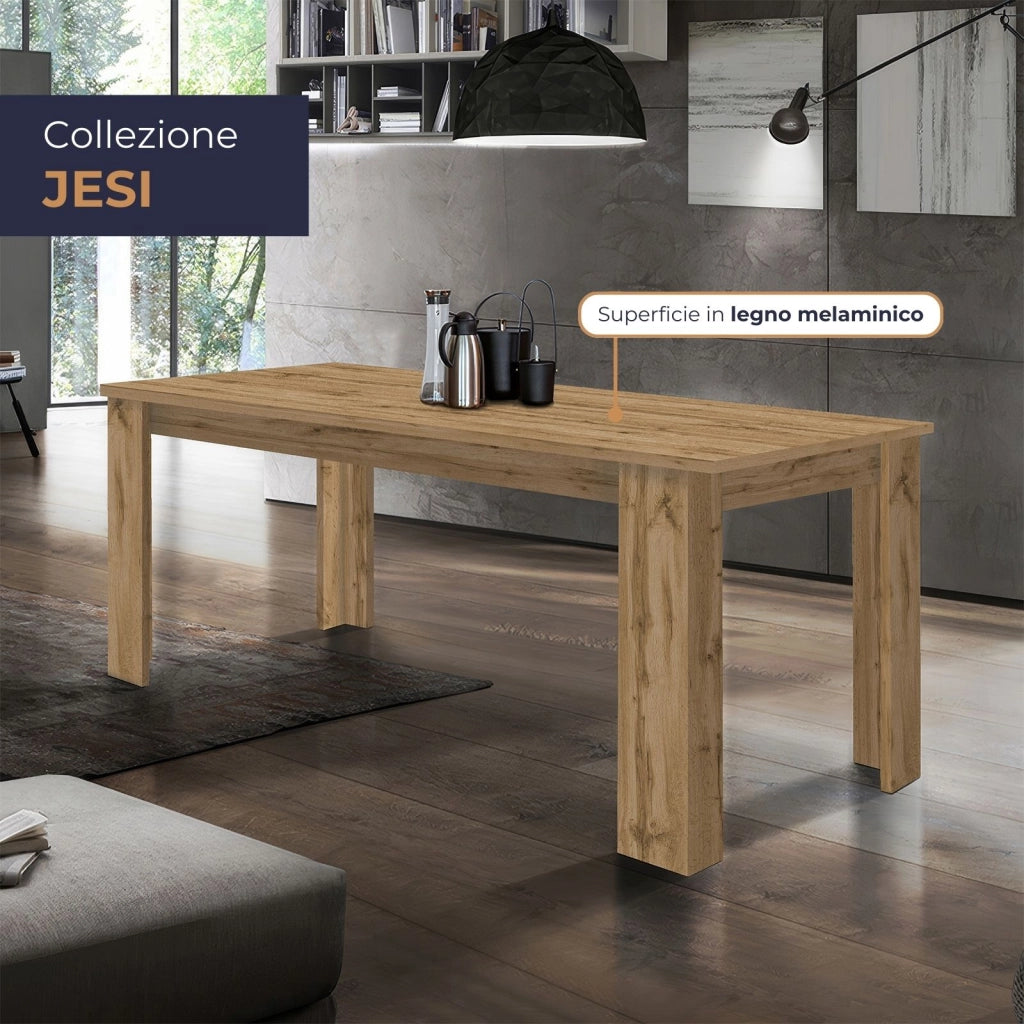 WHOUS Tavolo allungabile Jesi ideale per 6-8 persone colore rovere 140/190x90x75 cm