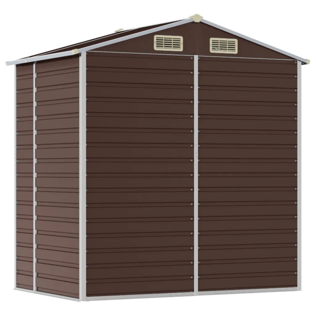 Capanno da Giardino Marrone 191x130x198 cm in Acciaio Zincato 3188264