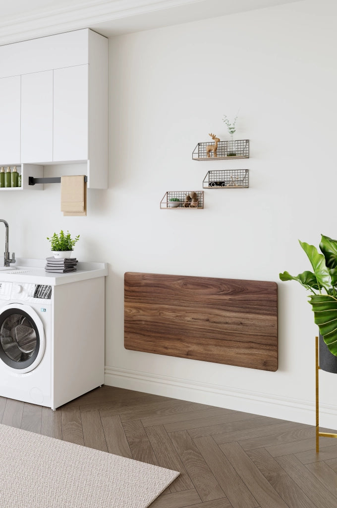 TAVOLO PIEGHEVOLE DA PARETE in MDF, colore Walnut
